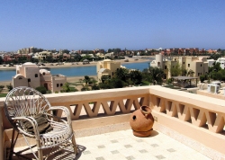 Georgina Col'e roof terrace and view in El Gouna, Egypt